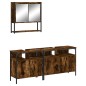 vidaXL Set de muebles baño 3 pzas madera contrachapada roble ahumado vidaXL Set de muebles baño 3 pzas madera contrachapada roble ahumado
