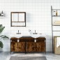 vidaXL Set de muebles baño 3 pzas madera contrachapada roble ahumado vidaXL Set de muebles baño 3 pzas madera contrachapada roble ahumado