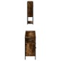 vidaXL Set de muebles baño 3 pzas madera contrachapada roble ahumado vidaXL Set de muebles baño 3 pzas madera contrachapada roble ahumado