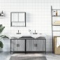 vidaXL Set de muebles de baño 3 pzas madera contrachapada gris sonoma vidaXL Set de muebles de baño 3 pzas madera contrachapada gris sonoma