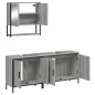 vidaXL Set de muebles de baño 3 pzas madera contrachapada gris sonoma vidaXL Set de muebles de baño 3 pzas madera contrachapada gris sonoma