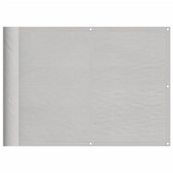 vidaXL Pantalla de balcón 100% poliéster Oxford gris claro 75x1000 cm