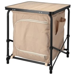 Redcliffs Mesa de camping con armario beige 48x48x53,5 cm