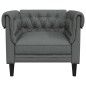 vidaXL Sillón Chesterfield de tela gris oscuro vidaXL Sillón Chesterfield de tela gris oscuro