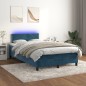 vidaXL Cama box spring colchón y LED terciopelo azul oscuro 120x190 cm vidaXL Cama box spring colchón y LED terciopelo azul oscuro 120x190 cm