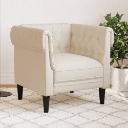 vidaXL Sillón Chesterfield de tela crema
