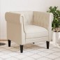 vidaXL Sillón Chesterfield de tela crema vidaXL Sillón Chesterfield de tela crema
