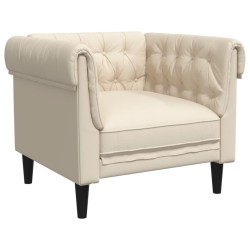 vidaXL Sillón Chesterfield de tela crema