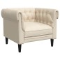 vidaXL Sillón Chesterfield de tela crema vidaXL Sillón Chesterfield de tela crema