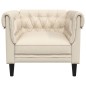 vidaXL Sillón Chesterfield de tela crema vidaXL Sillón Chesterfield de tela crema