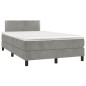 vidaXL Cama box spring colchón y LED terciopelo gris claro 120x190 cm vidaXL Cama box spring colchón y LED terciopelo gris claro 120x190 cm