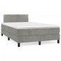 vidaXL Cama box spring colchón y LED terciopelo gris claro 120x190 cm vidaXL Cama box spring colchón y LED terciopelo gris claro 120x190 cm