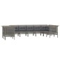 vidaXL Set de muebles de jardín 9 pzas y cojines ratán sintético gris vidaXL Set de muebles de jardín 9 pzas y cojines ratán sintético gris