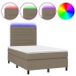 vidaXL Cama box spring con colchón y LED tela gris taupe 120x190 cm vidaXL Cama box spring con colchón y LED tela gris taupe 120x190 cm
