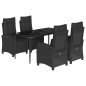vidaXL Set de muebles jardín 5 pzas con cojines ratán sintético negro vidaXL Set de muebles jardín 5 pzas con cojines ratán sintético negro