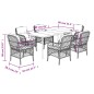 vidaXL Set comedor jardín 7 pzas y cojines ratán sintético gris vidaXL Set comedor jardín 7 pzas y cojines ratán sintético gris