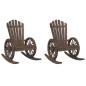 vidaXL Sillas mecedoras Adirondack 2 uds madera maciza de abeto vidaXL Sillas mecedoras Adirondack 2 uds madera maciza de abeto