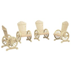 vidaXL Sillones de jardín Adirondack 4 uds madera maciza de abeto