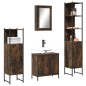 vidaXL Set de muebles baño 4 pzas madera contrachapada roble ahumado vidaXL Set de muebles baño 4 pzas madera contrachapada roble ahumado