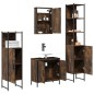 vidaXL Set de muebles baño 4 pzas madera contrachapada roble ahumado vidaXL Set de muebles baño 4 pzas madera contrachapada roble ahumado