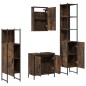 vidaXL Set de muebles baño 4 pzas madera contrachapada roble ahumado vidaXL Set de muebles baño 4 pzas madera contrachapada roble ahumado