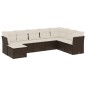 vidaXL Set sofás de jardín 8 piezas y cojines ratán sintético marrón vidaXL Set sofás de jardín 8 piezas y cojines ratán sintético marrón