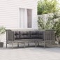 vidaXL Set de muebles de jardín 4 pzas y cojines ratán sintético gris vidaXL Set de muebles de jardín 4 pzas y cojines ratán sintético gris