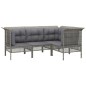 vidaXL Set de muebles de jardín 4 pzas y cojines ratán sintético gris vidaXL Set de muebles de jardín 4 pzas y cojines ratán sintético gris