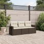 vidaXL Set sofás de jardín 3 piezas y cojines ratán sintético marrón vidaXL Set sofás de jardín 3 piezas y cojines ratán sintético marrón