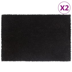 vidaXL Felpudos 2 unidades fibra de coco negro 40x60 cm