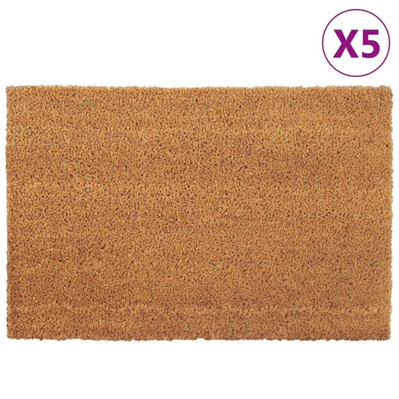 vidaXL Felpudos 5 unidades fibra de coco natural 40x60 cm vidaXL Felpudos 5 unidades fibra de coco natural 40x60 cm
