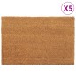 vidaXL Felpudos 5 unidades fibra de coco natural 40x60 cm vidaXL Felpudos 5 unidades fibra de coco natural 40x60 cm