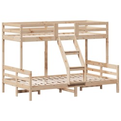 vidaXL Litera de madera maciza de pino 90x200/120x200 cm