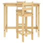 vidaXL Set de bar 3 piezas madera maciza de pino vidaXL Set de bar 3 piezas madera maciza de pino