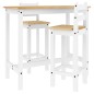 vidaXL Set de bar 3 piezas madera maciza de pino blanco vidaXL Set de bar 3 piezas madera maciza de pino blanco