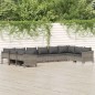 vidaXL Set de muebles de jardín 10 pzas y cojines ratán sintético gris vidaXL Set de muebles de jardín 10 pzas y cojines ratán sintético gris