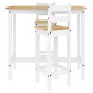 vidaXL Set de bar 3 piezas madera maciza de pino blanco vidaXL Set de bar 3 piezas madera maciza de pino blanco