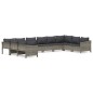 vidaXL Set de muebles de jardín 10 pzas y cojines ratán sintético gris vidaXL Set de muebles de jardín 10 pzas y cojines ratán sintético gris
