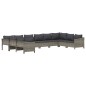 vidaXL Set de muebles de jardín 10 pzas y cojines ratán sintético gris vidaXL Set de muebles de jardín 10 pzas y cojines ratán sintético gris