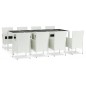 vidaXL Set comedor para jardín 9 pzas y cojines ratán sintético blanco