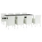vidaXL Set comedor para jardín 9 pzas y cojines ratán sintético blanco