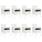 vidaXL Set comedor para jardín 9 pzas y cojines ratán sintético blanco