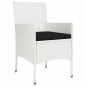 vidaXL Set comedor para jardín 9 pzas y cojines ratán sintético blanco