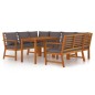 vidaXL Juego comedor jardín y cojines 7 piezas madera maciza acacia vidaXL Juego comedor jardín y cojines 7 piezas madera maciza acacia