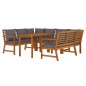 vidaXL Juego comedor jardín y cojines 7 piezas madera maciza acacia vidaXL Juego comedor jardín y cojines 7 piezas madera maciza acacia