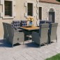 vidaXL Set de comedor de jardín 9 pzas ratán PE y madera acacia gris vidaXL Set de comedor de jardín 9 pzas ratán PE y madera acacia gris