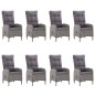 vidaXL Set de comedor de jardín 9 pzas ratán PE y madera acacia gris vidaXL Set de comedor de jardín 9 pzas ratán PE y madera acacia gris