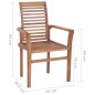vidaXL Sillas de comedor 4 uds madera teca y cojines a cuadros rojos vidaXL Sillas de comedor 4 uds madera teca y cojines a cuadros rojos