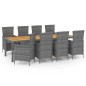 vidaXL Set de comedor de jardín 9 pzas y cojines ratán sintético gris vidaXL Set de comedor de jardín 9 pzas y cojines ratán sintético gris