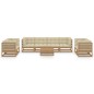 vidaXL Muebles de jardín 9 piezas con cojines de madera de pino maciza